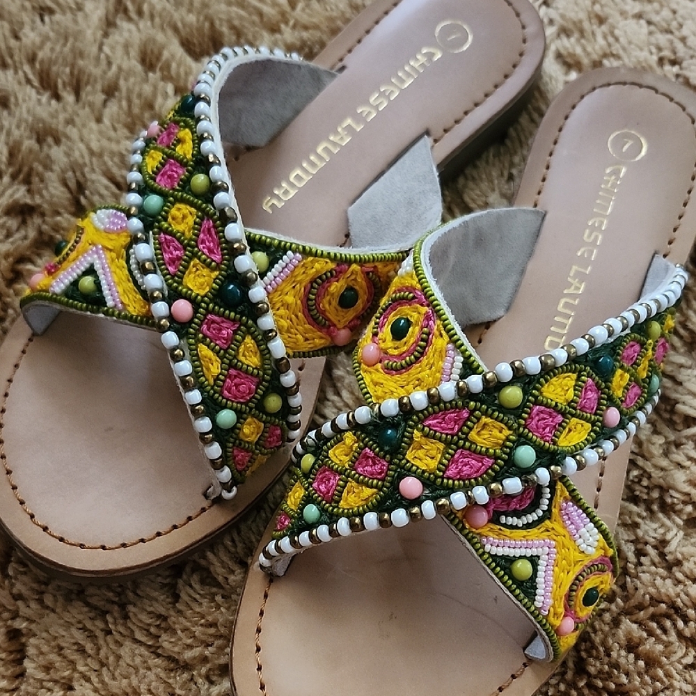 Colorful Embroidered Sandals